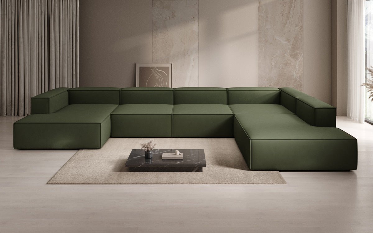 Designer Sofa Lesley U XXL in Stof