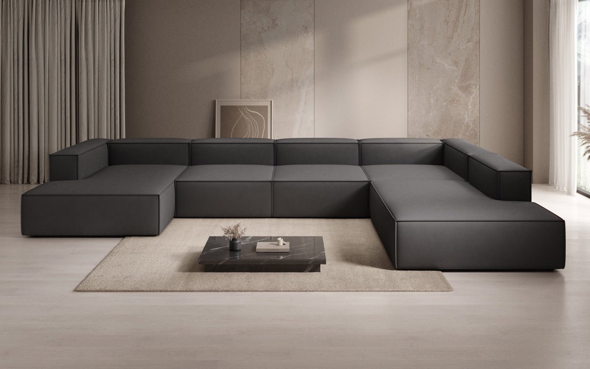 Designer Sofa Lesley U XXL in Stof