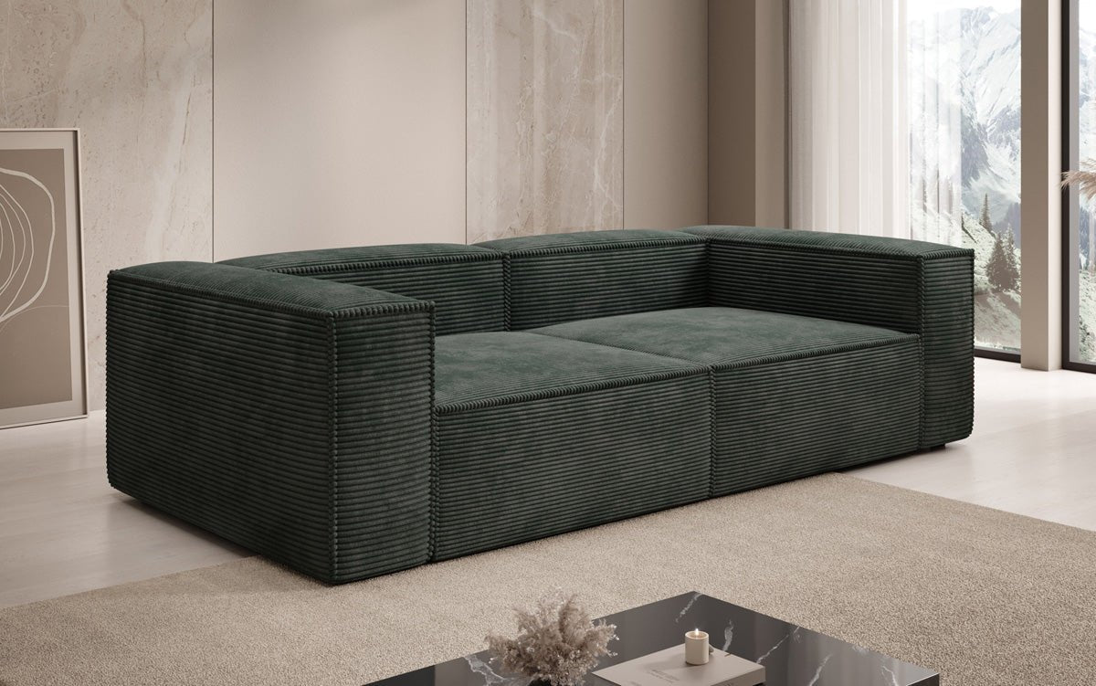 Designer Sofa Lesley 3-zits in Ribstof