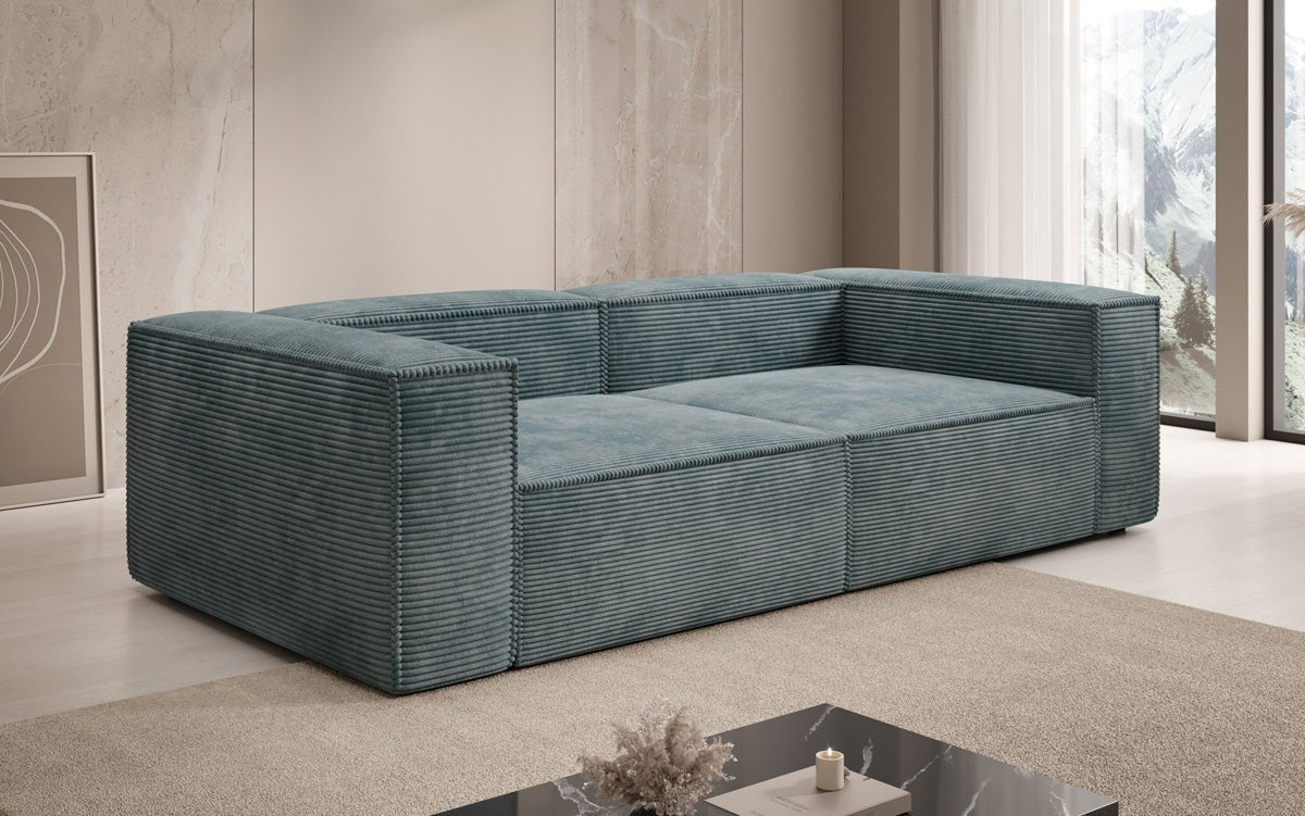 Designer Sofa Lesley 3-zits in Ribstof
