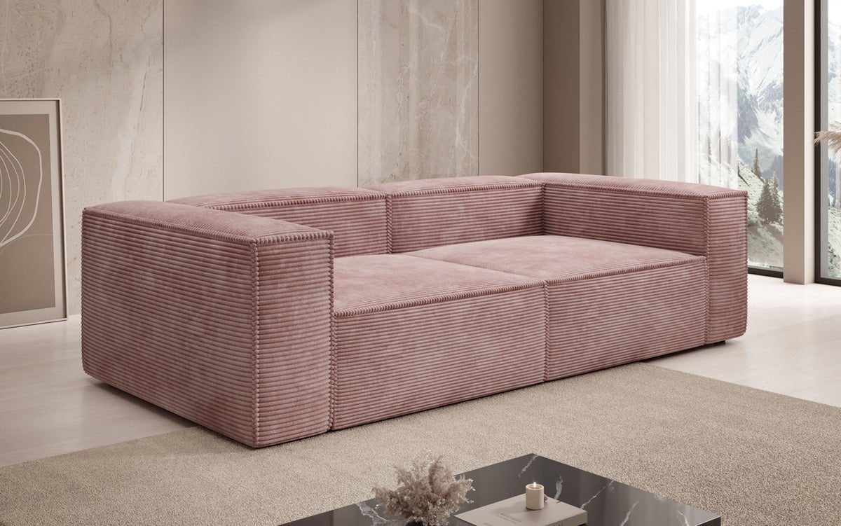 Designer Sofa Lesley 3-zits in Ribstof