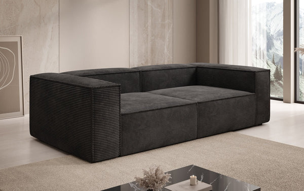 Designer Sofa Lesley 3-zits in Ribstof