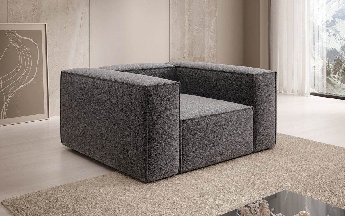 Designer sofa-fauteuil Lesley in structuurstof