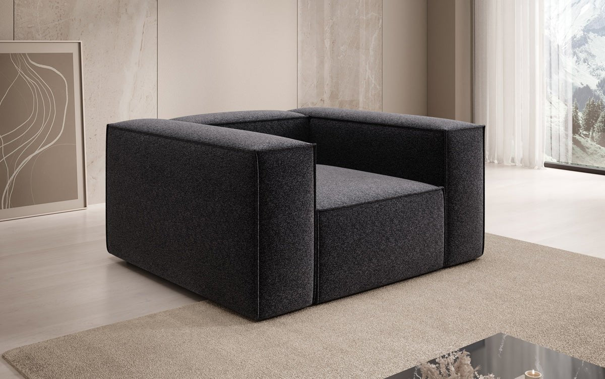 Designer sofa-fauteuil Lesley in structuurstof