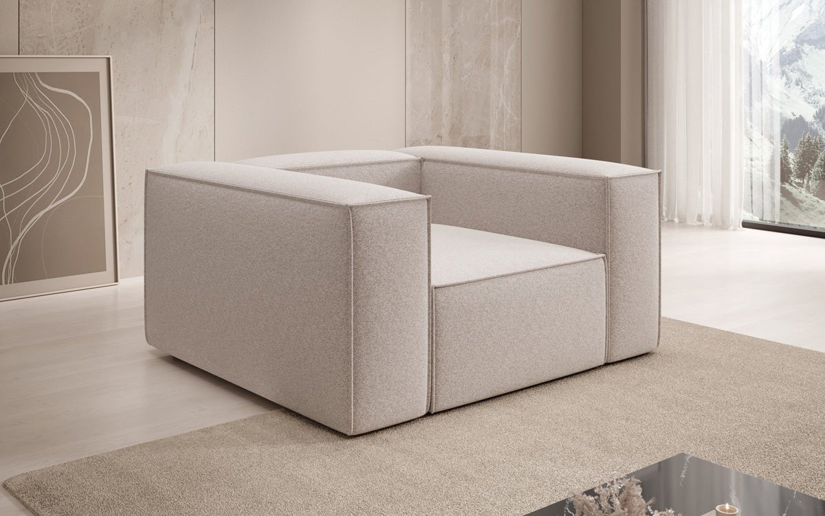Designer sofa-fauteuil Lesley in structuurstof