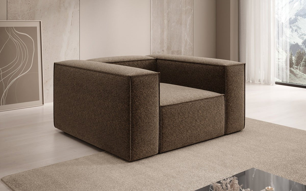 Designer sofa-fauteuil Lesley in structuurstof