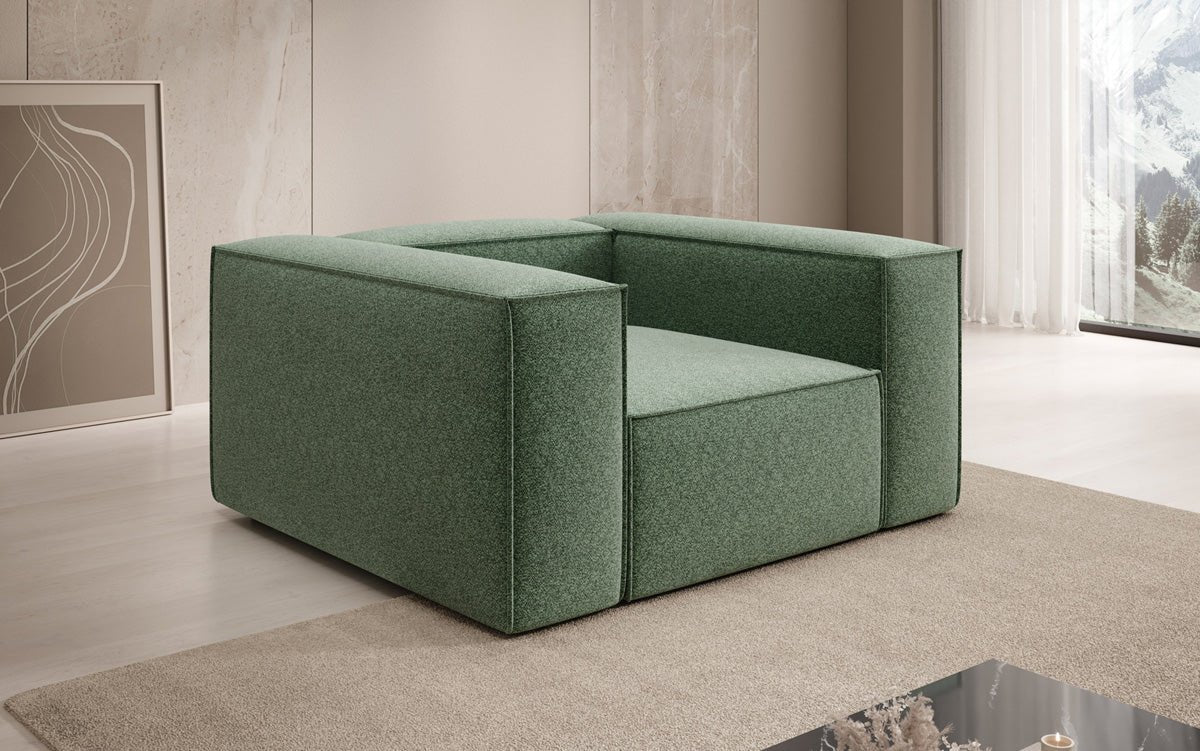 Designer sofa-fauteuil Lesley in structuurstof