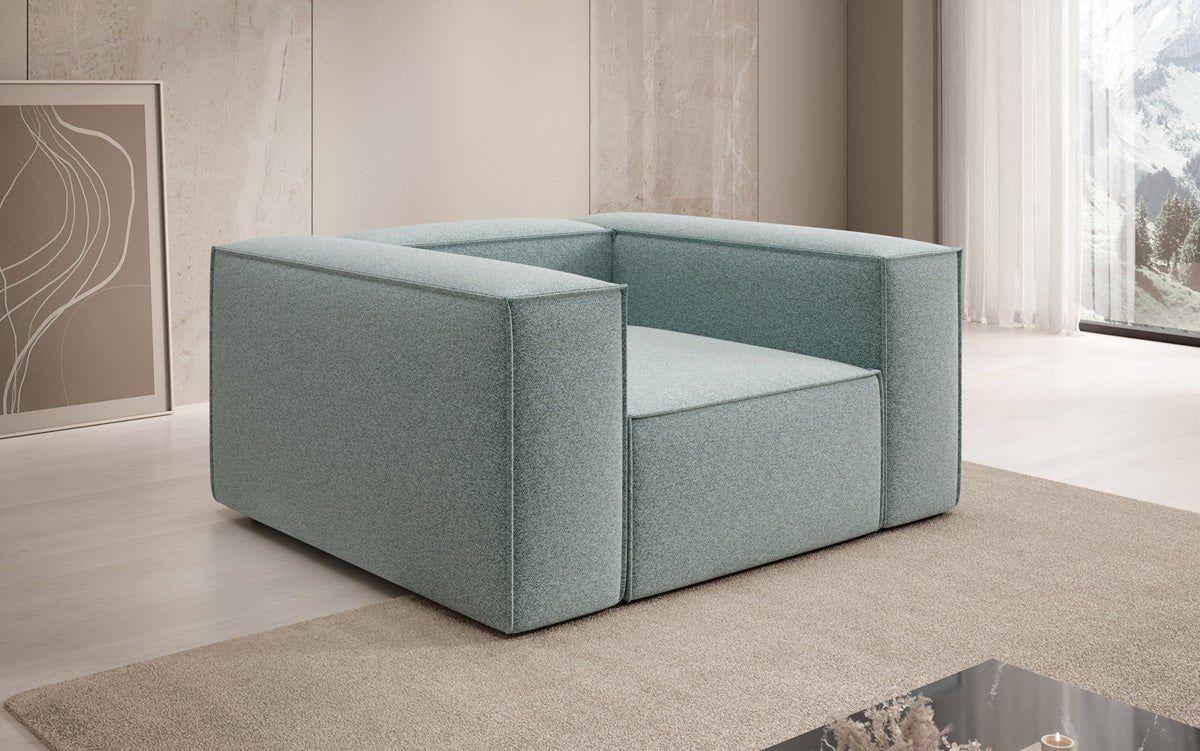 Designer sofa-fauteuil Lesley in structuurstof