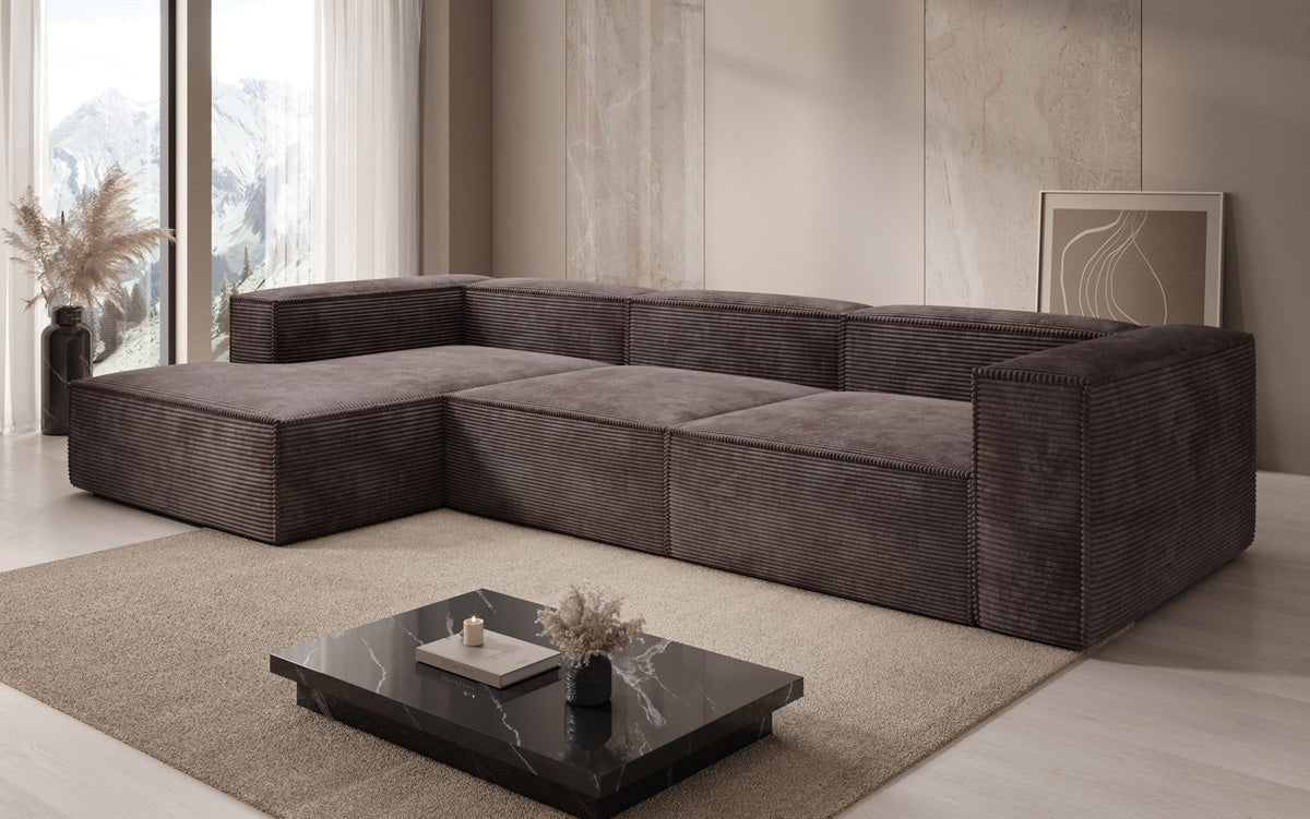 Designer Sofa Lesley L in Ribstof
