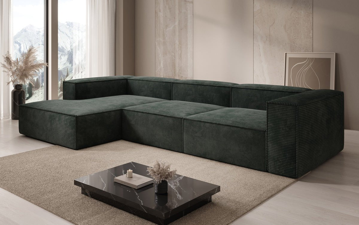 Designer Sofa Lesley L in Ribstof