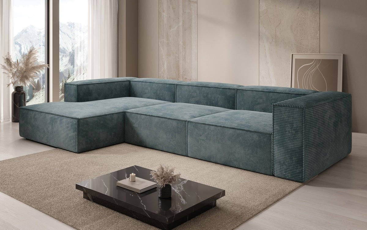 Designer Sofa Lesley L in Ribstof