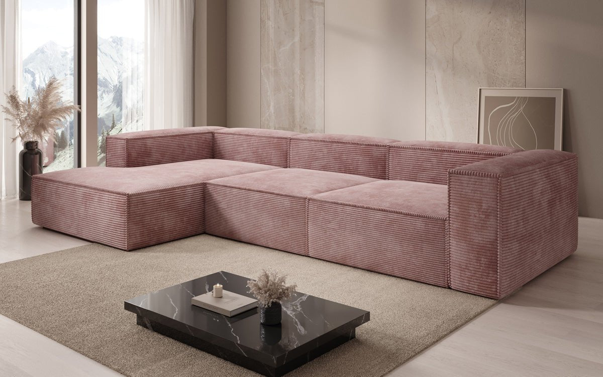 Designer Sofa Lesley L in Ribstof