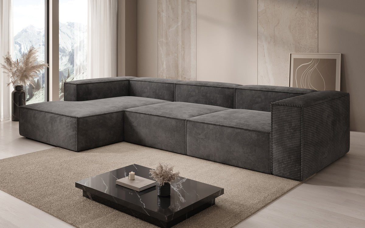 Designer Sofa Lesley L in Ribstof