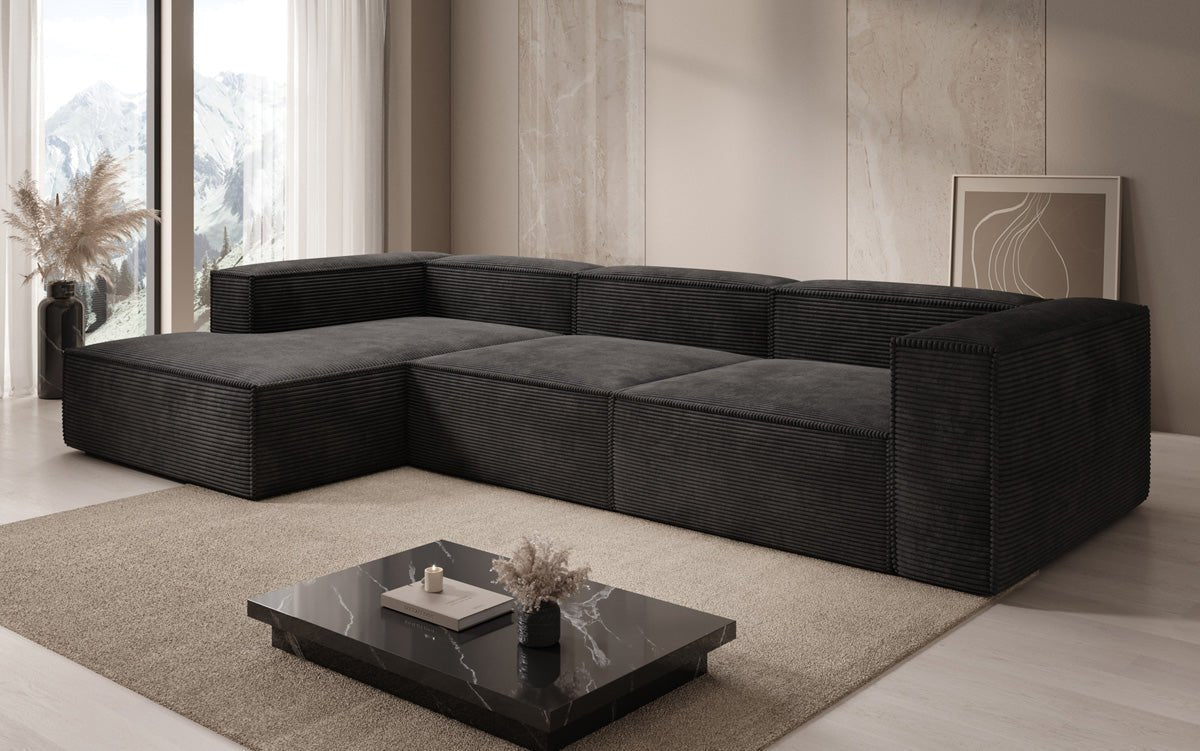 Designer Sofa Lesley L in Ribstof