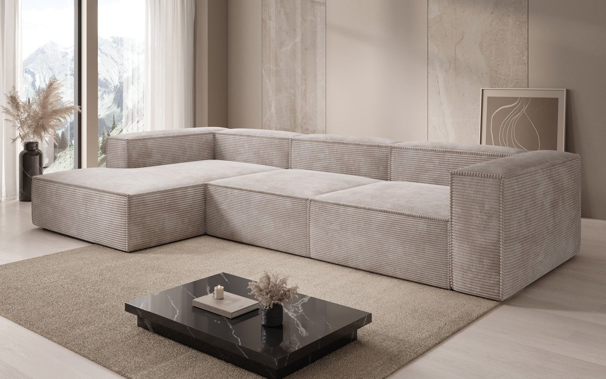 Designer Sofa Lesley L in Ribstof