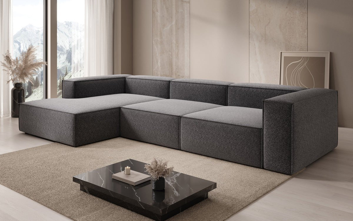 Designsofa Lesley L in structuurstof