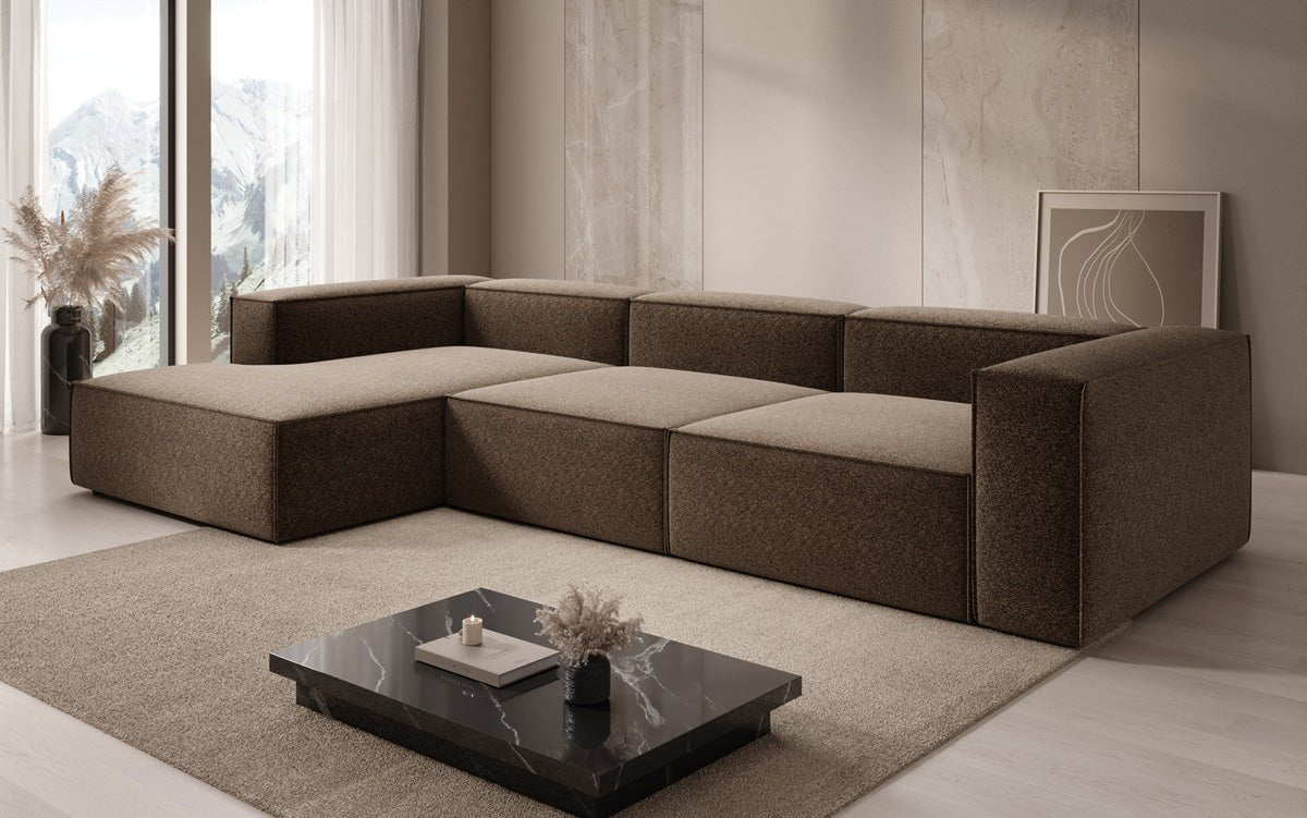 Designsofa Lesley L in structuurstof