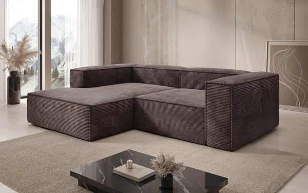 Designer hoekbank Lesley Mini in Ribstof