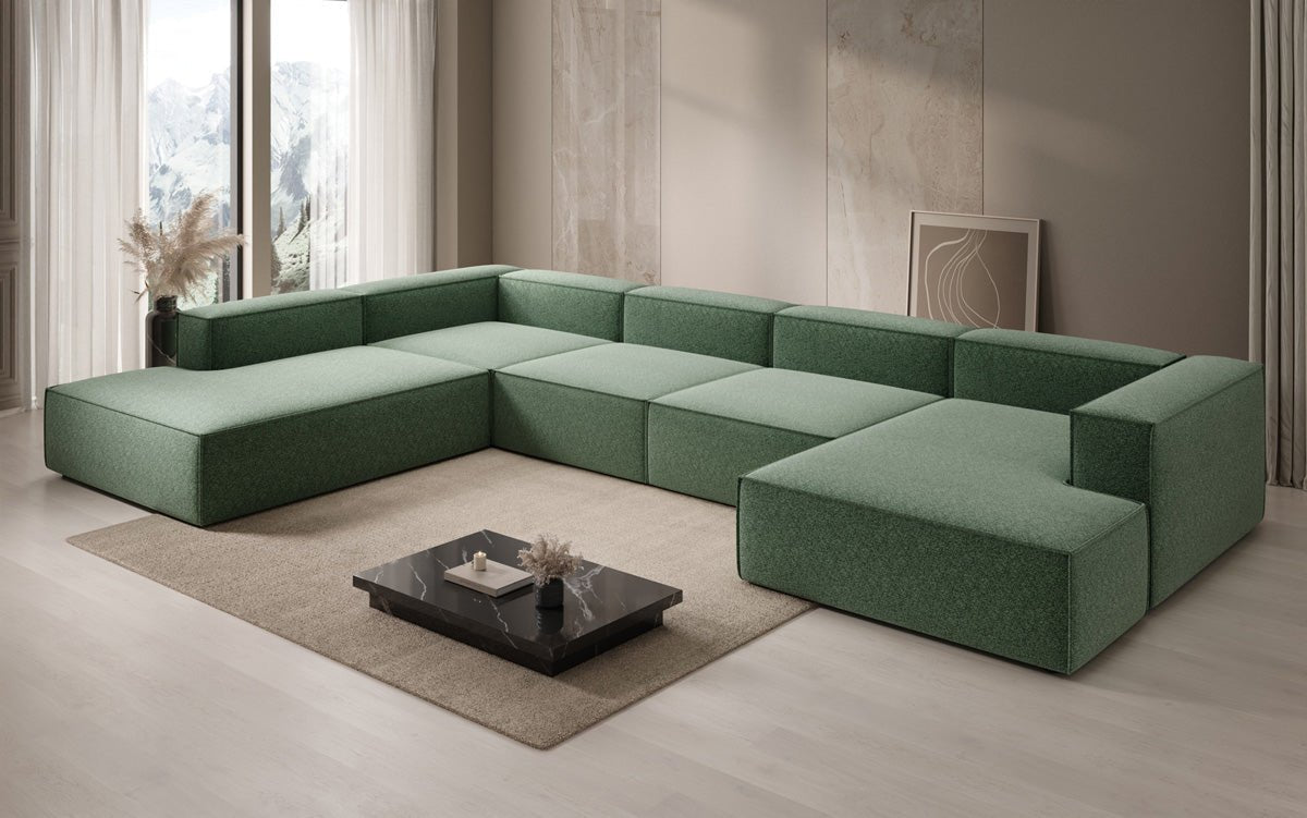 Designbank Lesley U XXL in structuurstof