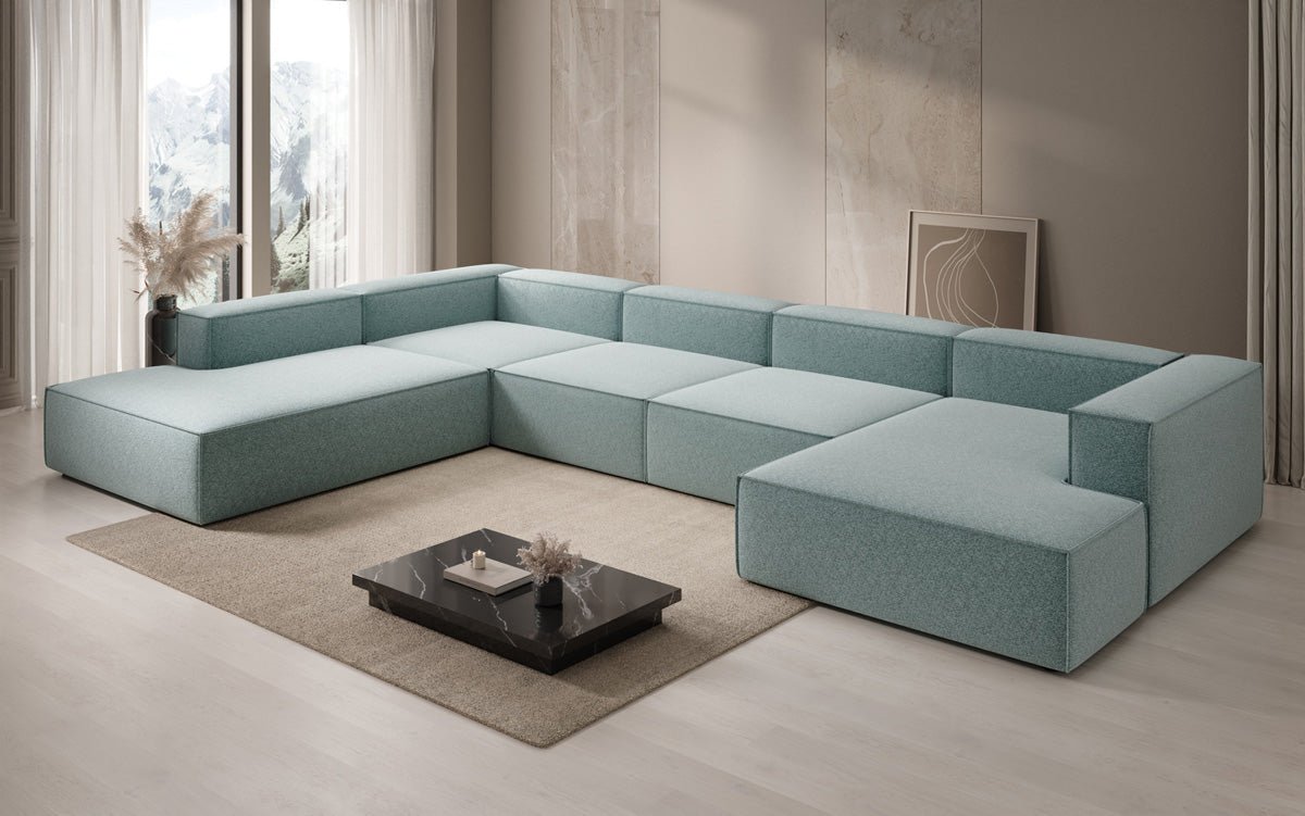 Designbank Lesley U XXL in structuurstof