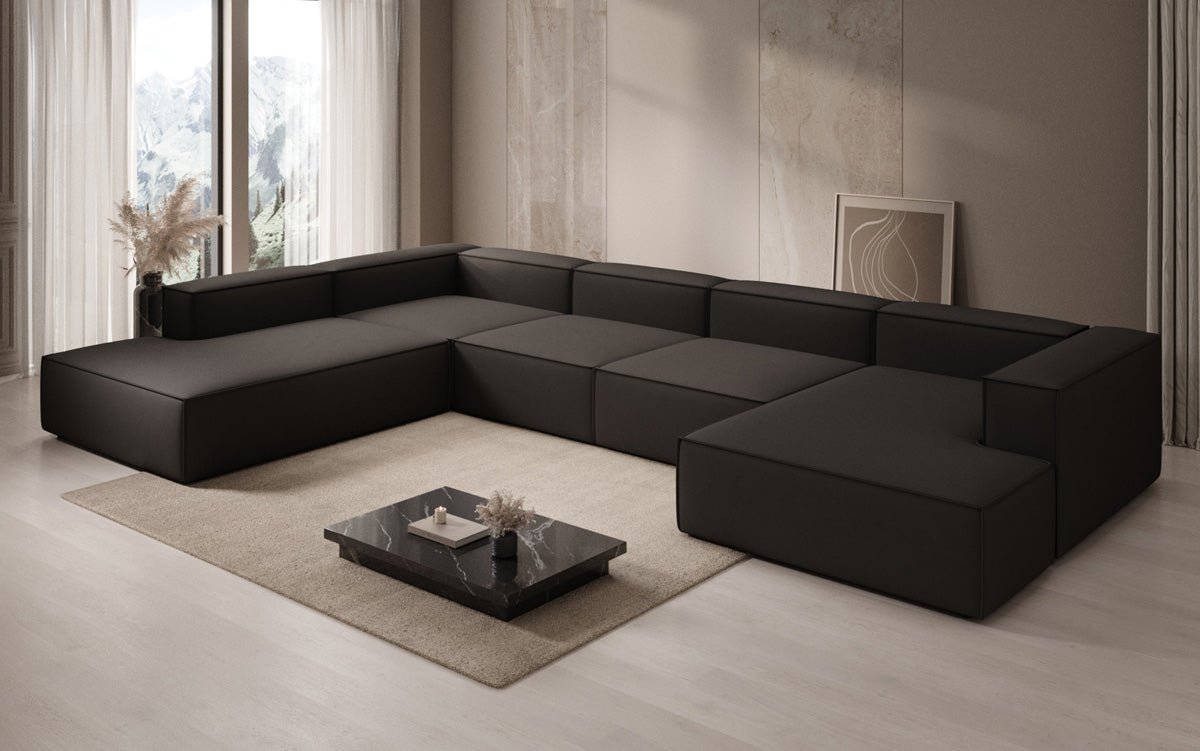 Designer Sofa Lesley U XXL in Stof