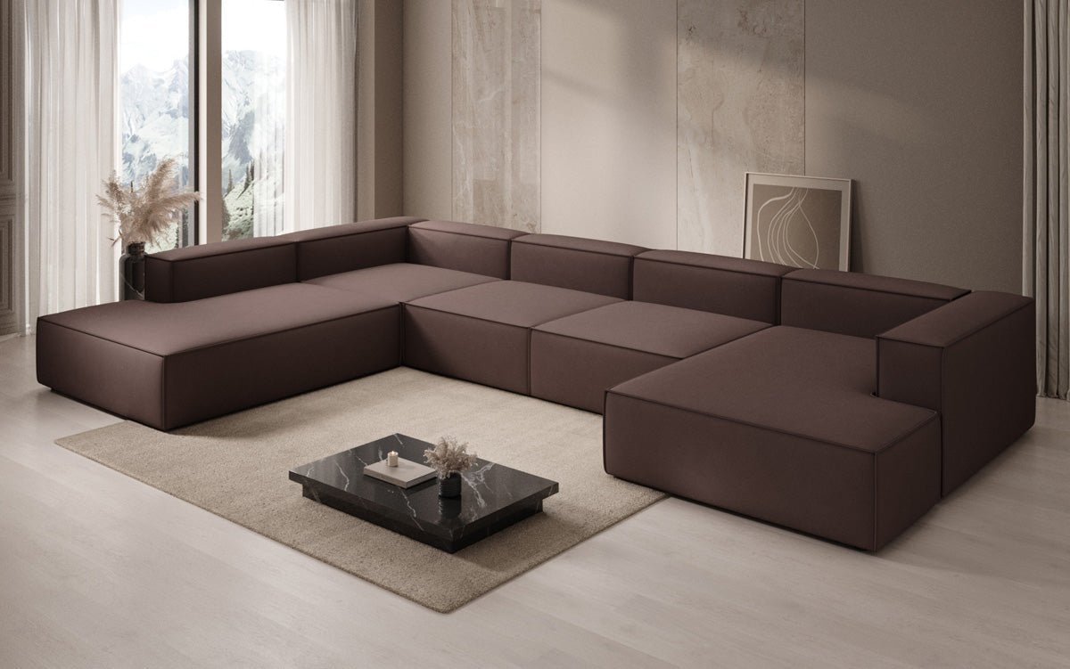 Designer Sofa Lesley U XXL in Stof