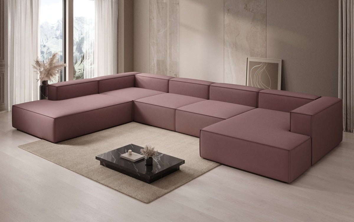 Designer Sofa Lesley U XXL in Stof