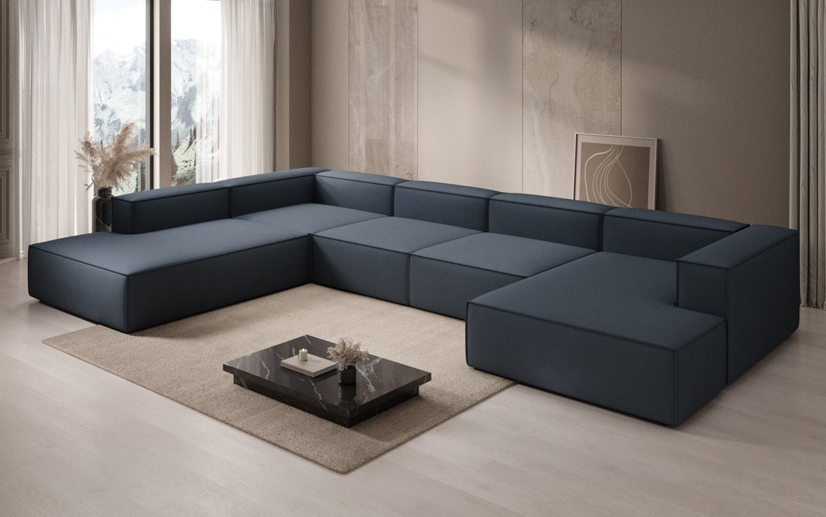 Designer Sofa Lesley U XXL in Stof