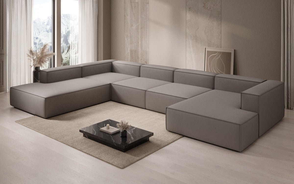 Designer Sofa Lesley U XXL in Stof