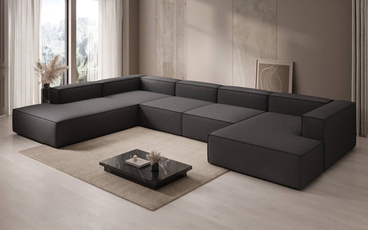 Designer Sofa Lesley U XXL in Stof