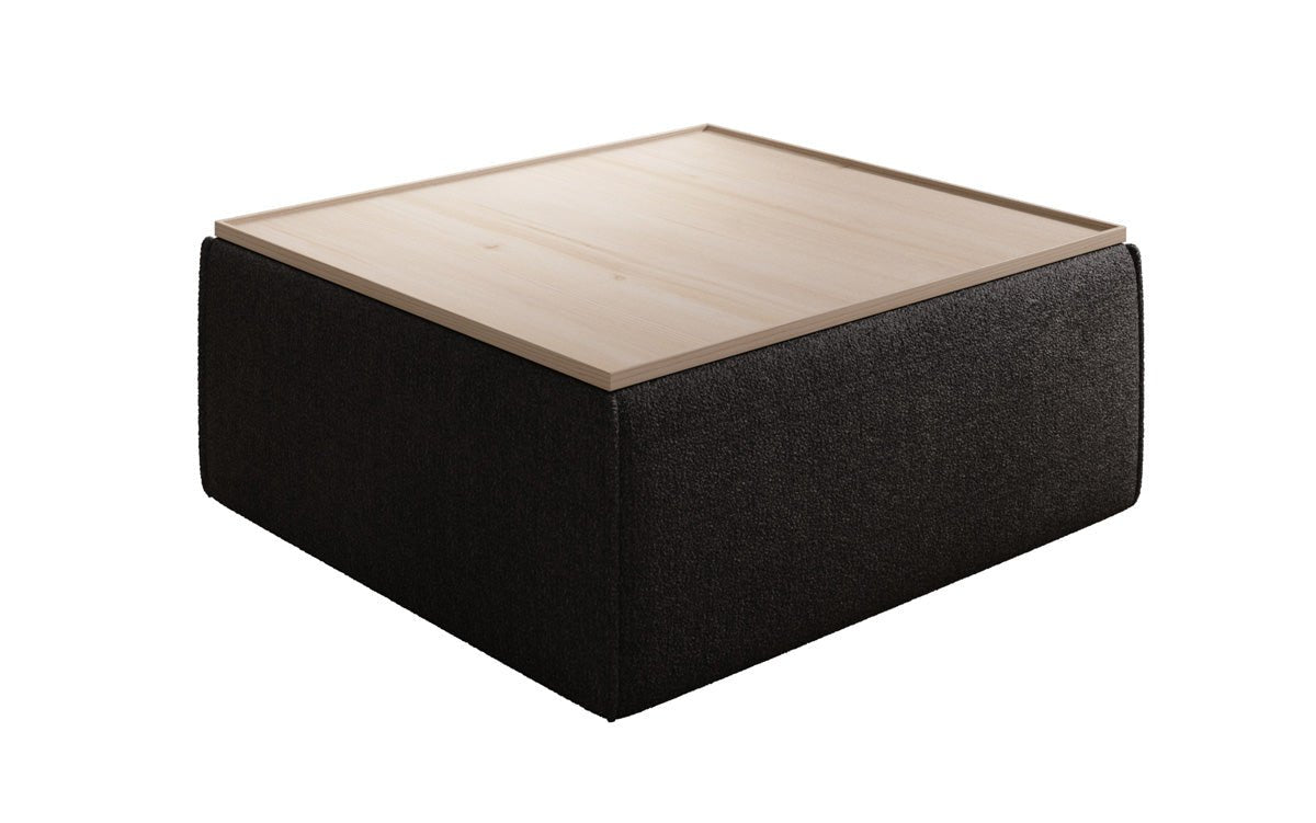 Bijzettafel/salontafel Lesley met opbergruimte in Bouclé