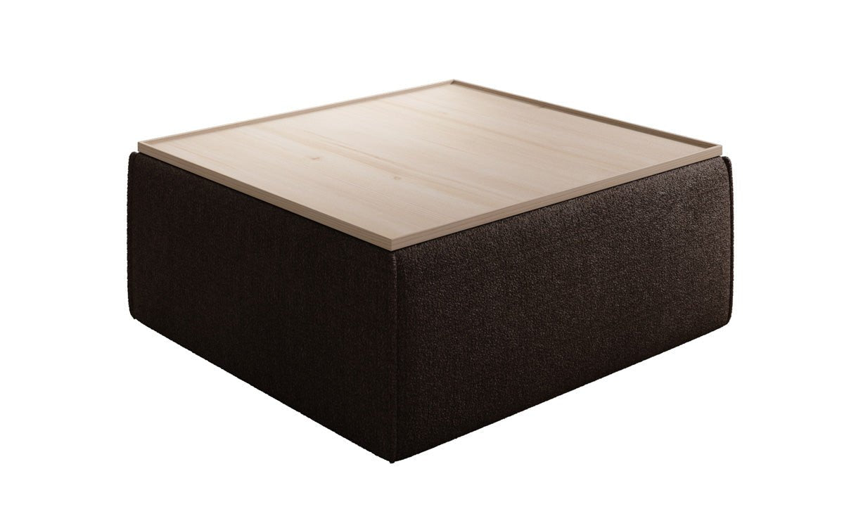Bijzettafel/salontafel Lesley met opbergruimte in Bouclé