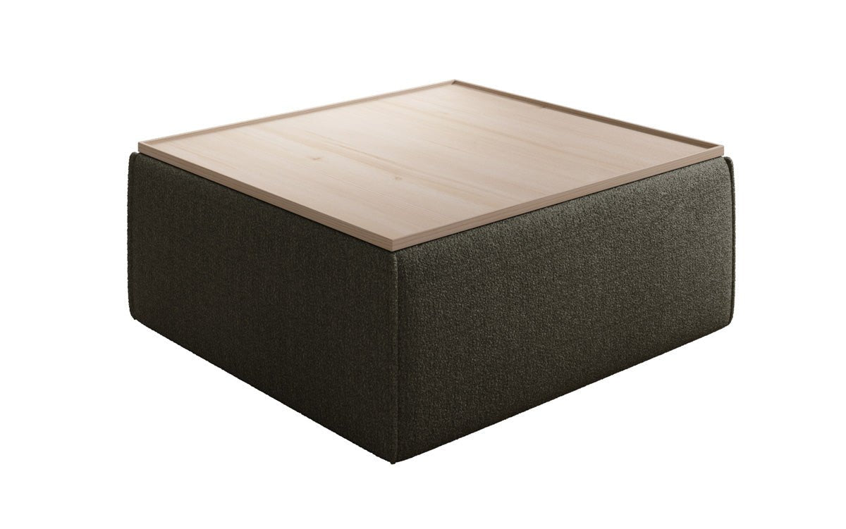 Bijzettafel/salontafel Lesley met opbergruimte in Bouclé