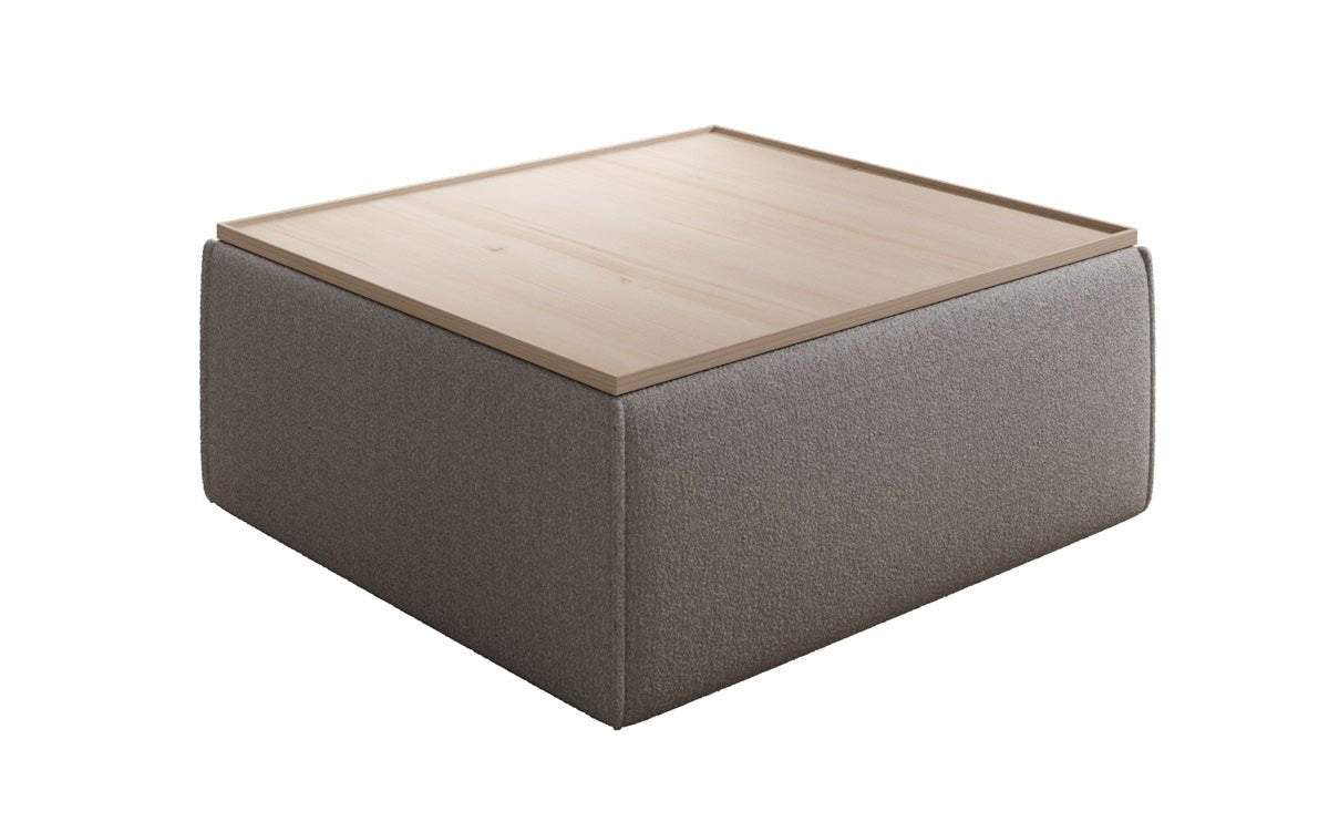 Bijzettafel/salontafel Lesley met opbergruimte in Bouclé