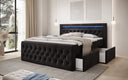Boxspringbed Menzogna Samt mit LED und Stauraum (2 Schubladen)