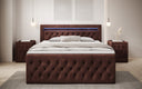 Boxspringbed Menzogna Samt mit LED und Stauraum (2 Schubladen)