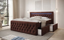 Boxspringbed Menzogna Samt mit LED und Stauraum (2 Schubladen)