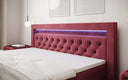 Boxspringbed Menzogna Samt mit LED und Stauraum (2 Schubladen)