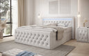 Boxspringbed Menzogna Samt mit LED und Stauraum (2 Schubladen)