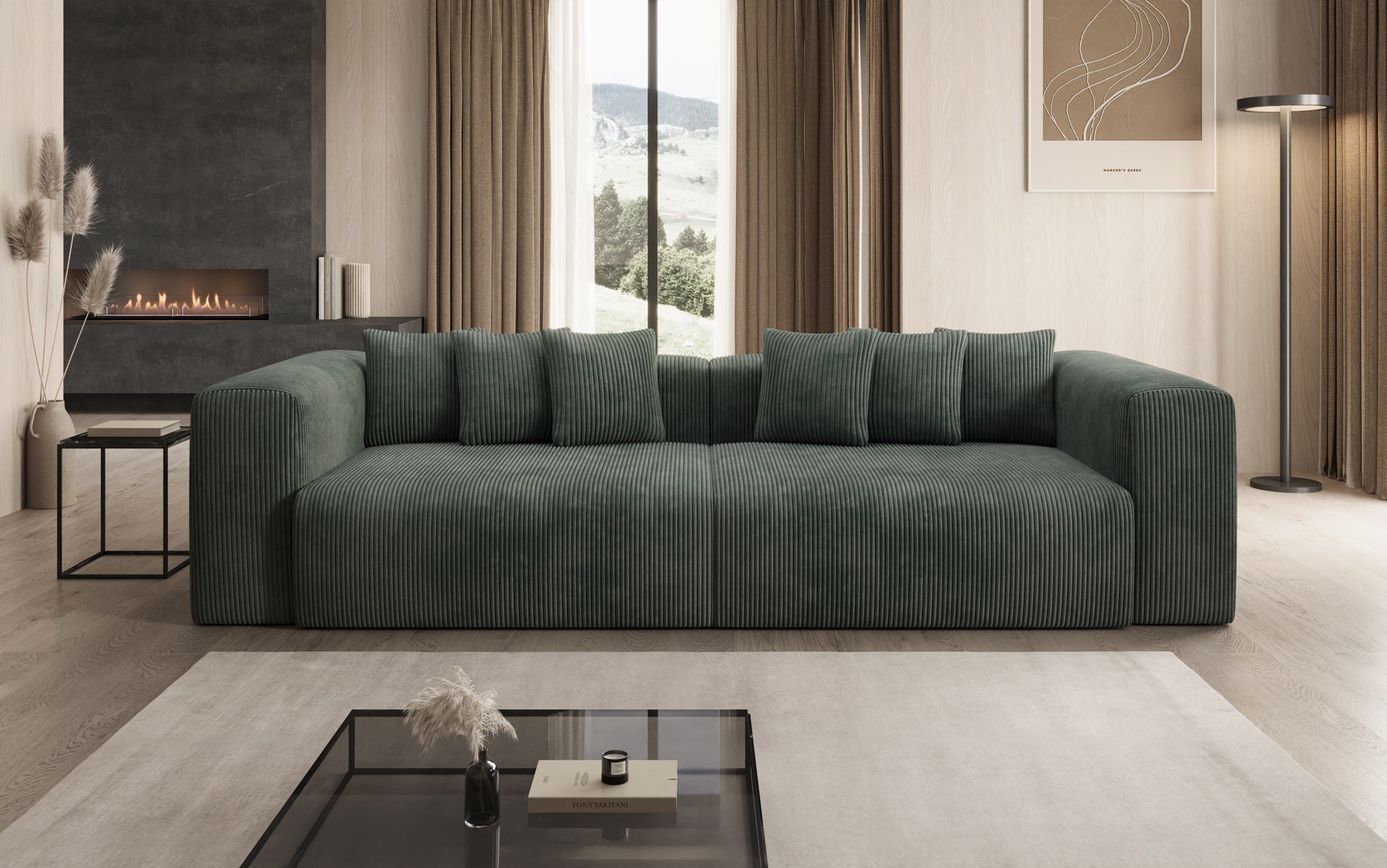 Designbank Tully 3-zits in Ribstof