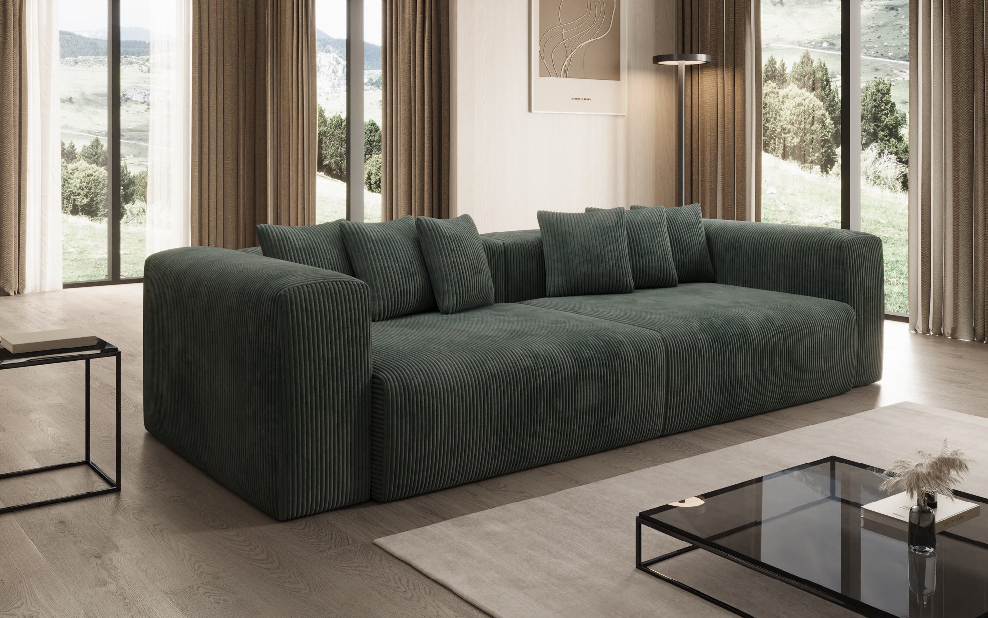 Designbank Tully 3-zits in Ribstof