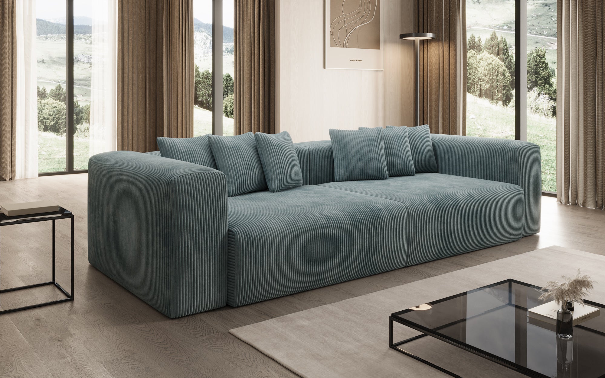 Designbank Tully 3-zits in Ribstof