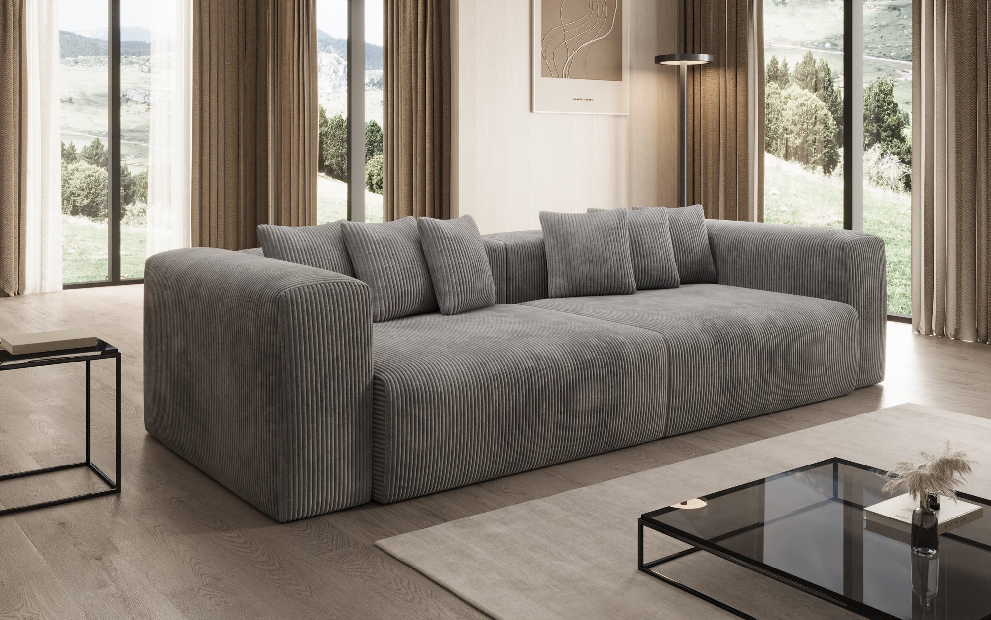 Designbank Tully 3-zits in Ribstof