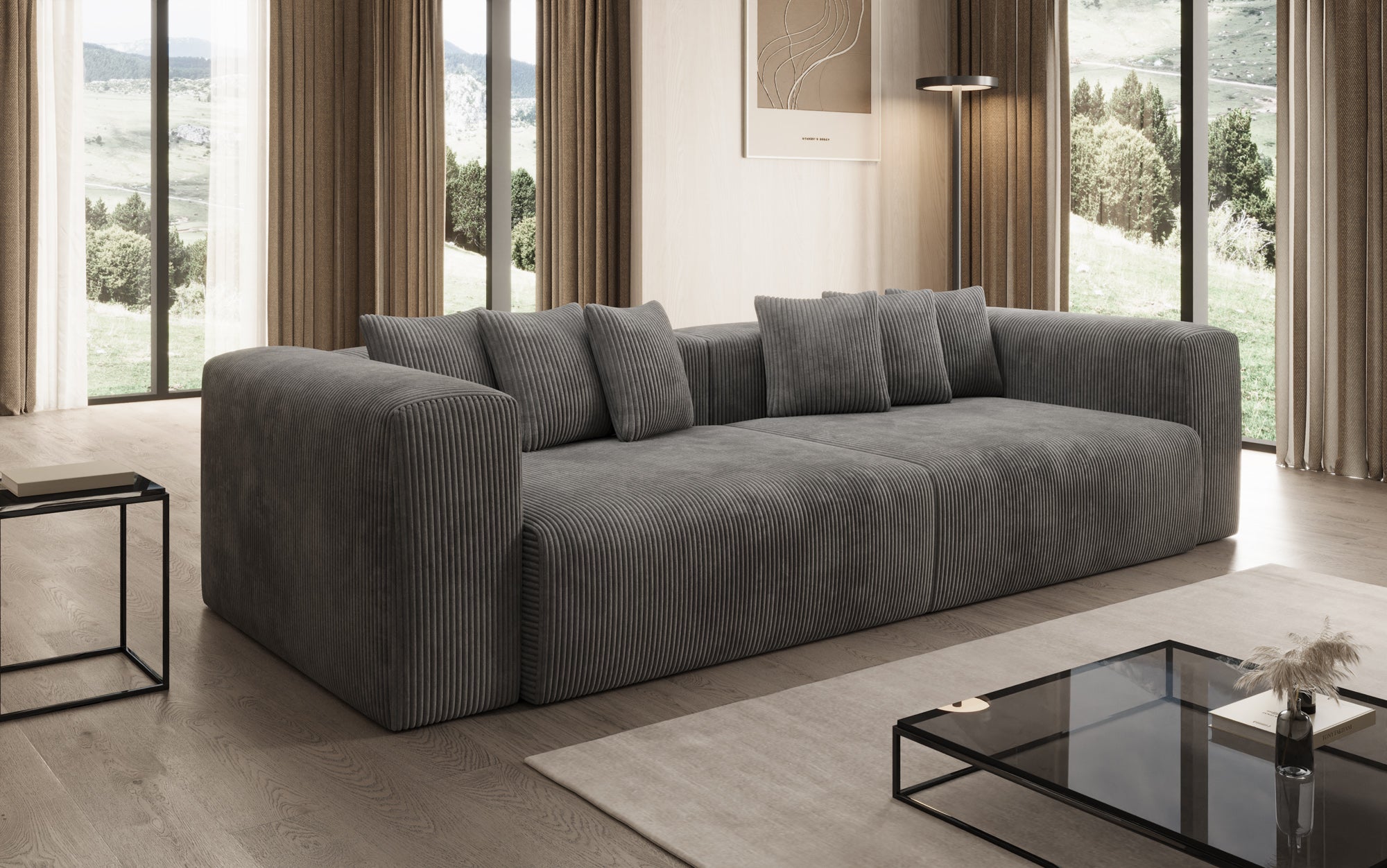Designbank Tully 3-zits in Ribstof