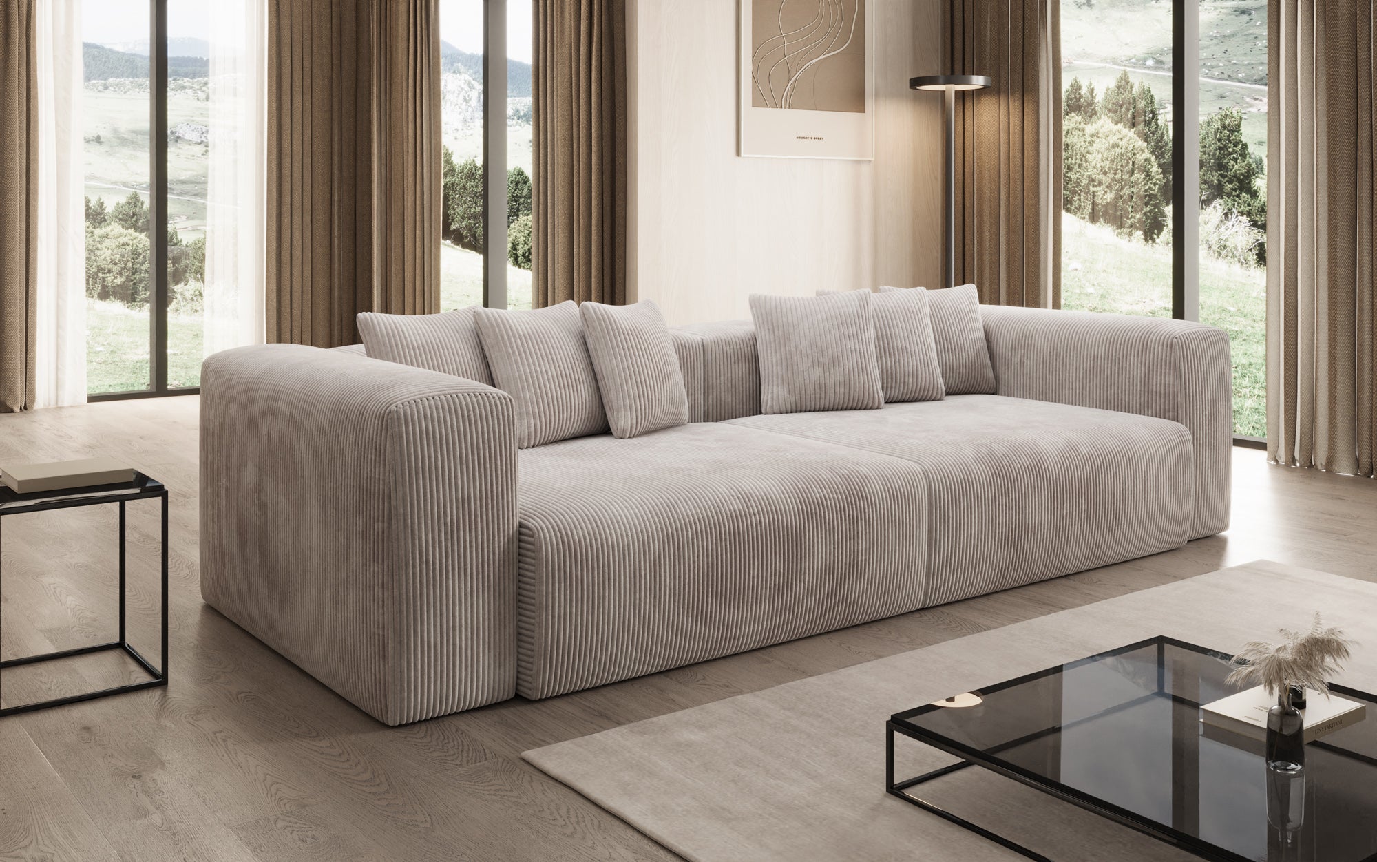 Designbank Tully 3-zits in Ribstof