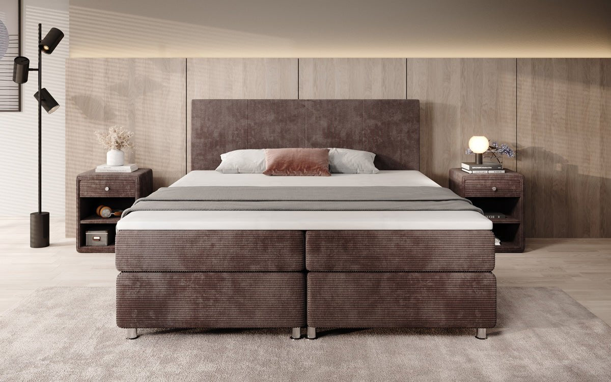 Boxspringbed Athene in Ribstof