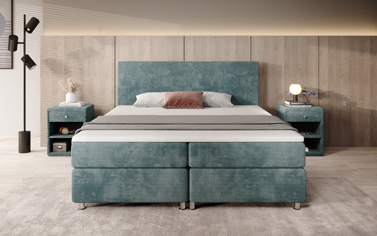 Boxspringbed Athene in Ribstof