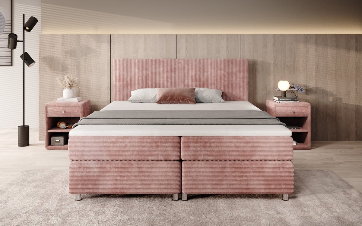 Boxspringbed Athene in Ribstof