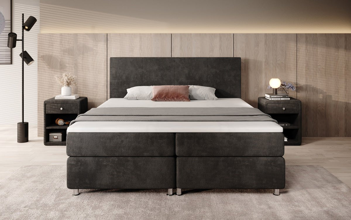 Boxspringbed Athene in Ribstof