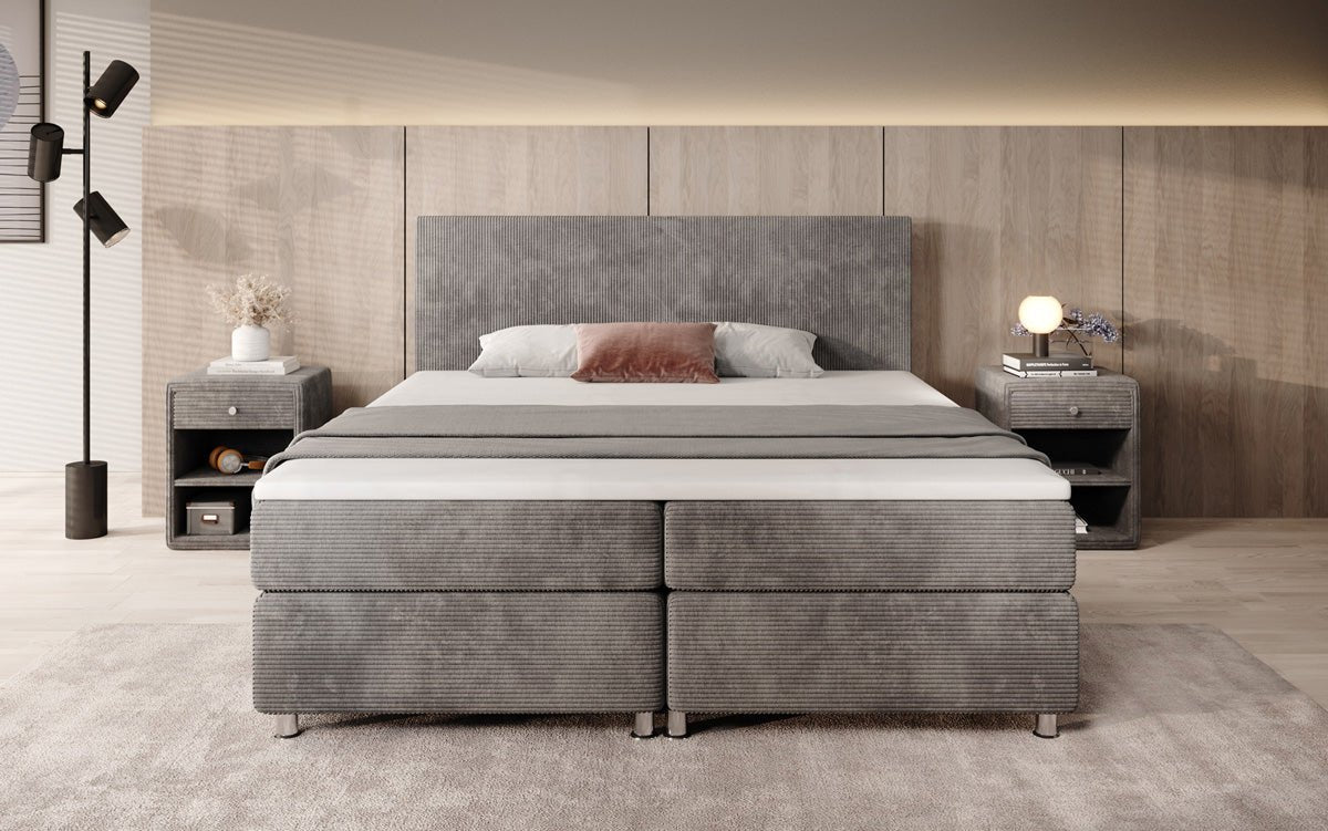 Boxspringbed Athene in Ribstof